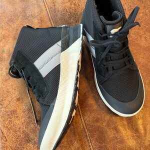 Sorel Black and White High-Top Sneakers